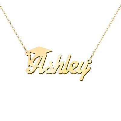 Gold Vermeil Nameplate Necklace Graduation Necklace