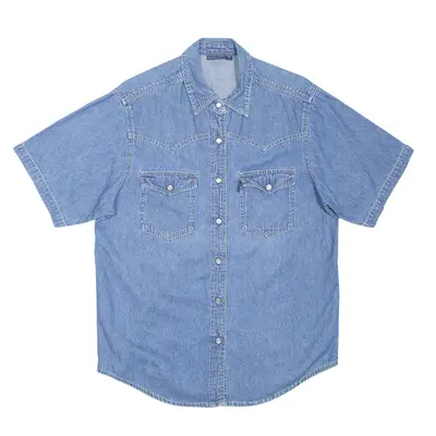 BIAGGINI Mens Plain Shirt Blue L