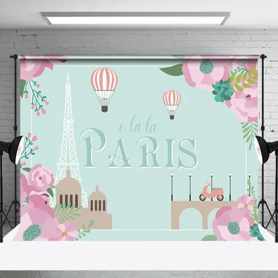 Green Spring O La La Paris Eiffel Tower Backdrop