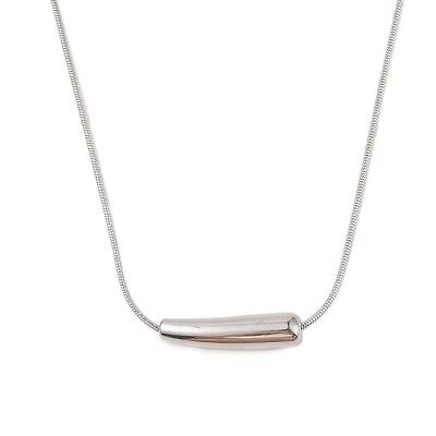 Non-Tarnish 304 Stainless Steel Round Snake Chain Cone Pendant Necklaces