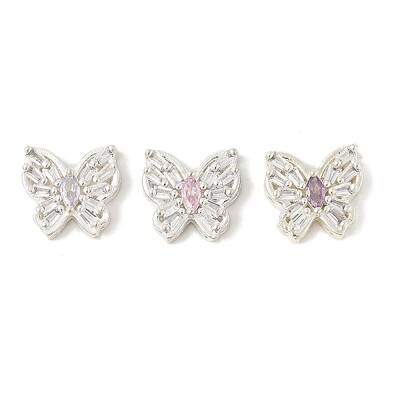 Brass Micro Pave Cubic Zirconia Beads
