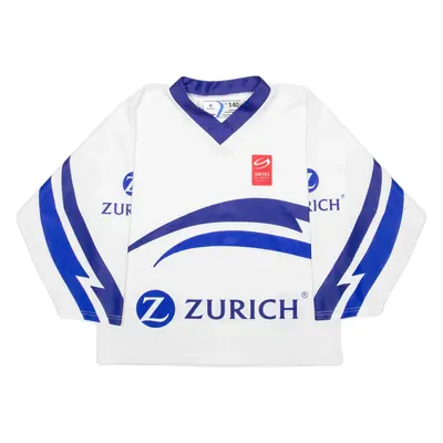 ZURICH Swiss Ice Hockey Mens Jersey Blue 3/4 Sleeve V-Neck L