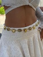Women's Vintage Metal Bridal Waist Chain, Boho Style Belt, Fashionable Heart & Oval Shaped Waist Adjustable Belt for Women, T...