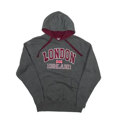 ZONE ONE London England Hoodie Grey Pullover Mens S