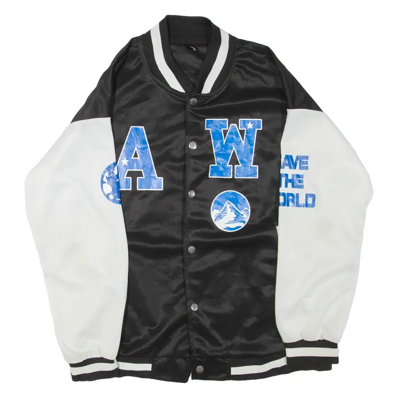 Global Warming Mens Bomber Jacket Black Colourblock M