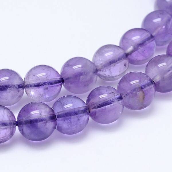 Natural Amethyst Round Bead Strands