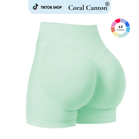 Coral Canton Impact Shorts,High Waisted Butt Lifting,Shaping Curve-Hugging Compression