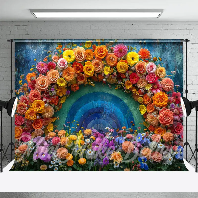 Spring Fine Art Oil Painting Flower Rainbow Backdrop - Aperturee