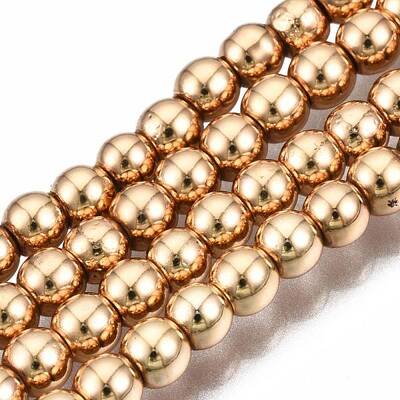 Electroplate Non-magnetic Synthetic Hematite Bead Strands