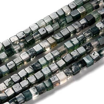 Natural Moss Agate Beads Strands