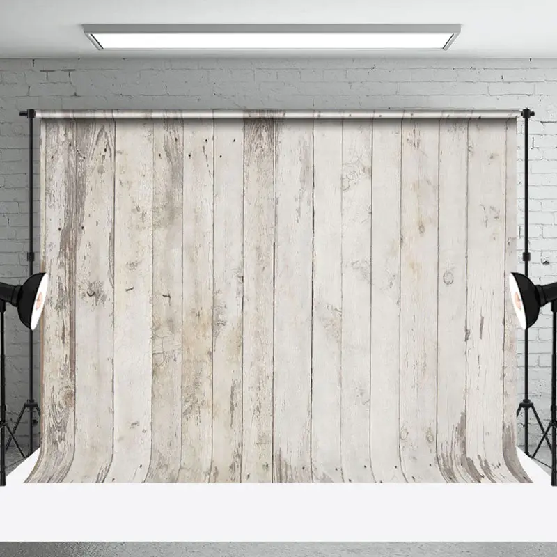 Aperturee Rustic Gray And White Wooden Wall Texture Backdrop