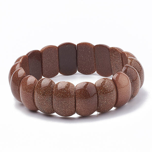 Synthetic Goldstone Beaded Stretch Bracelets