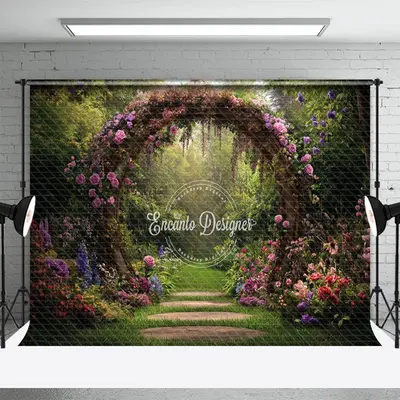 Aperturee Green Natural Forest Arch Floral Wedding Backdrop, 3X2FT(1MX0.6M), 14 USD, wedding backdrops, ENHD2J02-M
