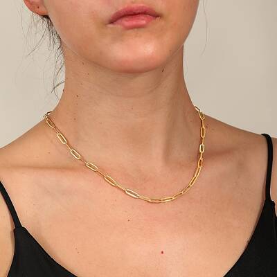 Stainless Steel Minimalist Paperclip Chain Necklaces for Women