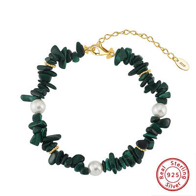 Natural Malachite Braided Beads Bracelets
