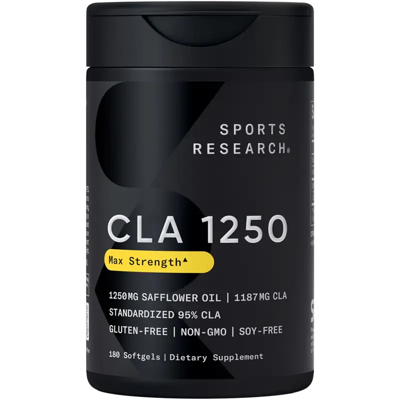 Sports Research Vegan CLA - 1250mg with Active Conjugated Linoleic Acid for Men & Women | Non-GMO, Soy & Gluten Free - 95% (1...