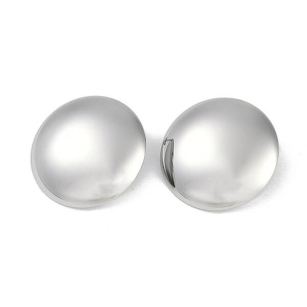 304 Stainless Steel Half Round Stud Earrings
