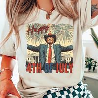 [Sale Up To 45%] Happy 4th Of July Trump Shirt, Independence Day Shirt, Trump 4th Of July T-Shirt Casual Cotton Top Gifts For...