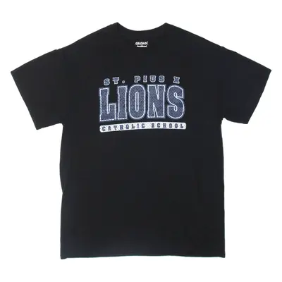 GILDAN St Pius X Lions Mens T-Shirt Black M