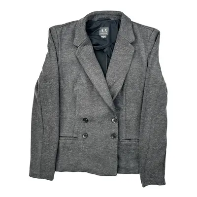 Armani Exchange Fitted Blazer - Medium Grey Polyester Blend