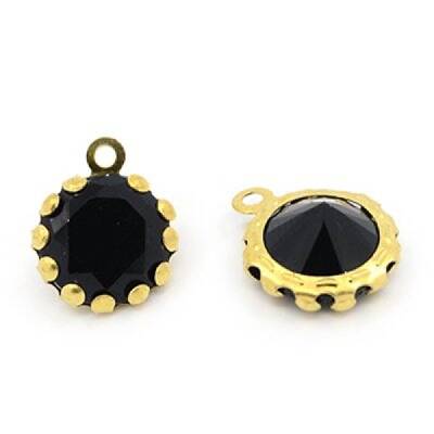 Brass Resin Rhinestone Pendants