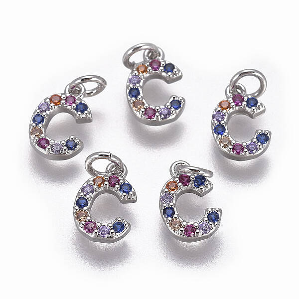 Brass Micro Pave Cubic Zirconia Charms