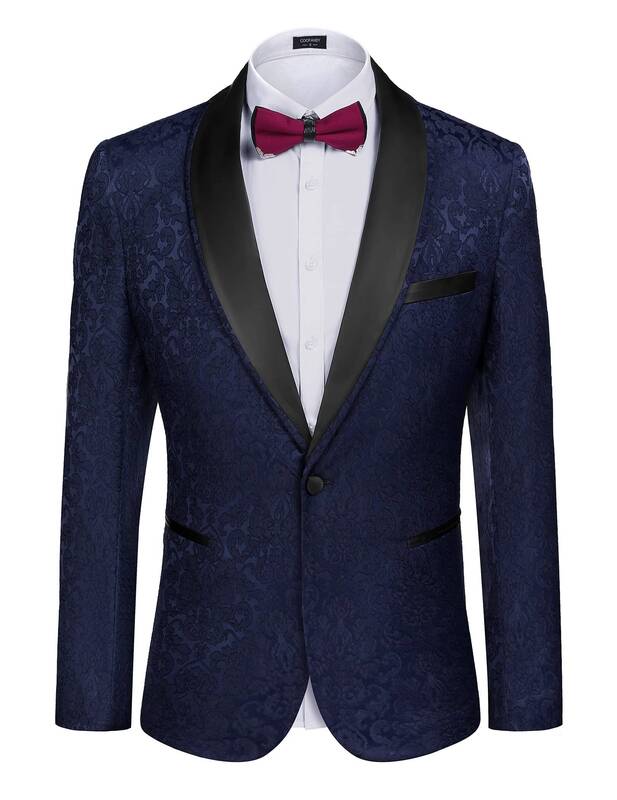 Floral Suit Jacket (US Only), Navy Blue / L