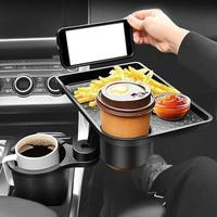 Car Cup Holder Tray, 1/5 Counts 3-in-1 Multi-functional Car Food Table,   Fits 12-40oz Cups, Vehicle Beverage & Snack Organiz...
