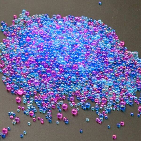 AB Color Plated 3D Nail Art Glass Mini Ball Beads