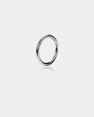 18G Hinged Segment Titanium Nose Hoop - Silver / 10mm