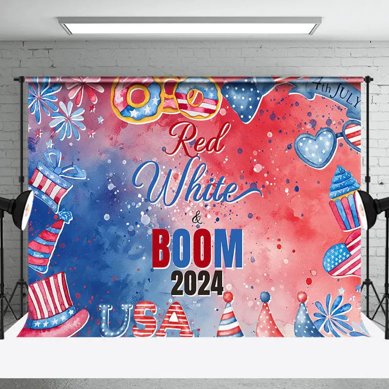 Red White And Boom 2024 Independence Day Backdrop