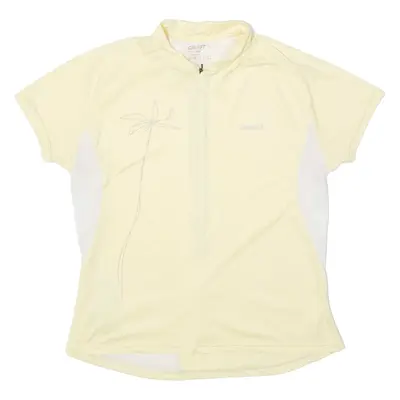 CRAFT Cycling Womens Jersey Yellow 1/2 Zip M