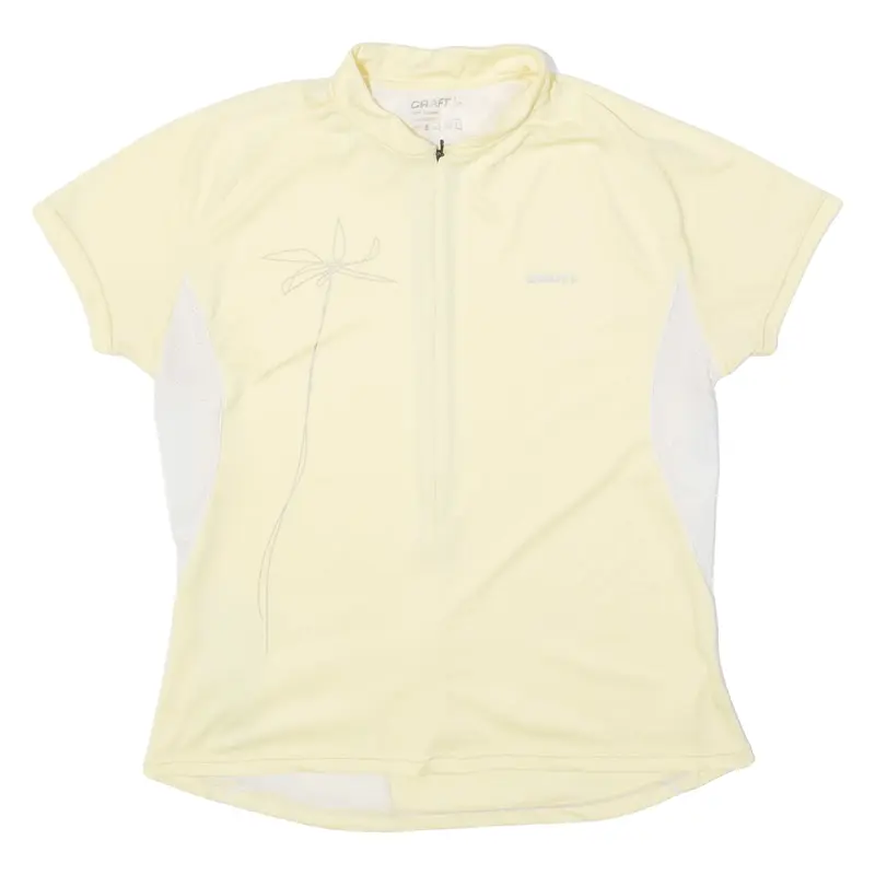 CRAFT Cycling Womens Jersey Yellow 1/2 Zip M