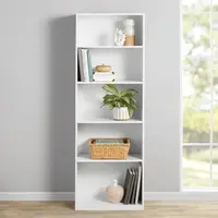 Mainstays 5-Shelf Bookcase with Adjustable Shelves, White, Model for Versatile Storage Solutions