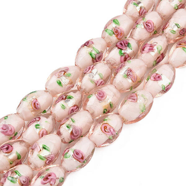 Handmade Silver Foil Glass Lampwork Beads