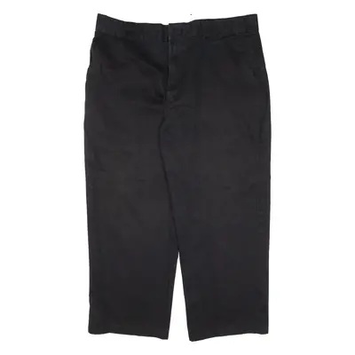 DICKIES Workwear Mens Trousers Black Loose Straight W38 L25