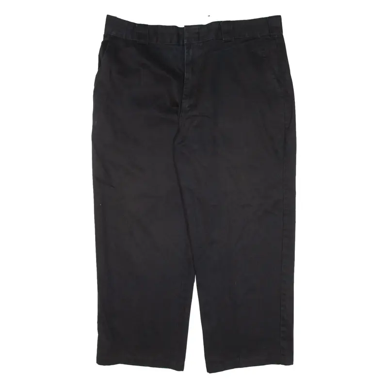 DICKIES Workwear Mens Trousers Black Loose Straight W38 L25