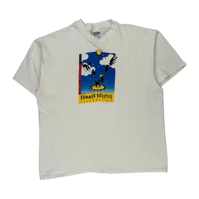 Summer Solstice Celebration Hanes Graphic T-Shirt - 2XL White Cotton