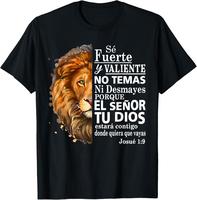 100% Cotton Valiente Josue 1:9 Spanish Christian Bible Verse T-Shirt