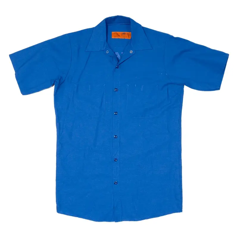 RED KAP Worker Shirt Blue Short Sleeve Mens S
