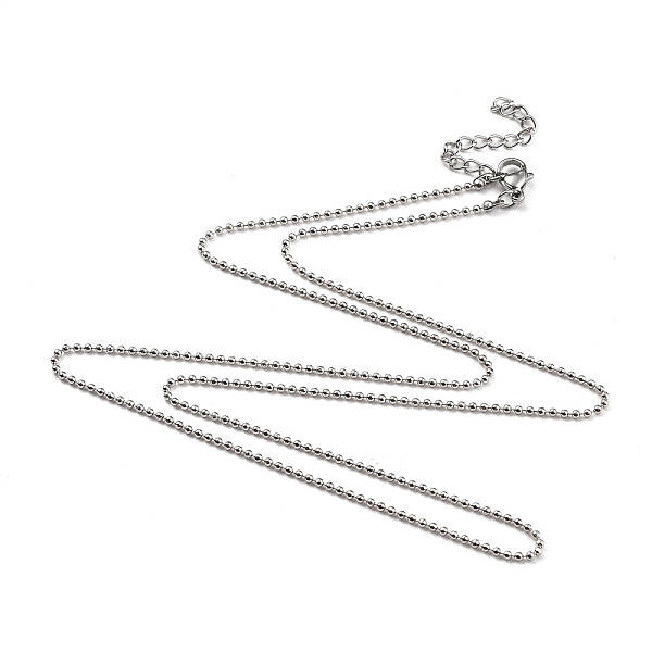 Non-Tarnish 304 Stainless Steel Ball Chain Necklaces