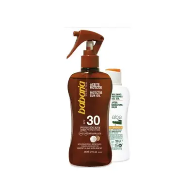 Babaria Sun Olio solare protettivo Spf30 Spray 200ml Set 2 pezzi