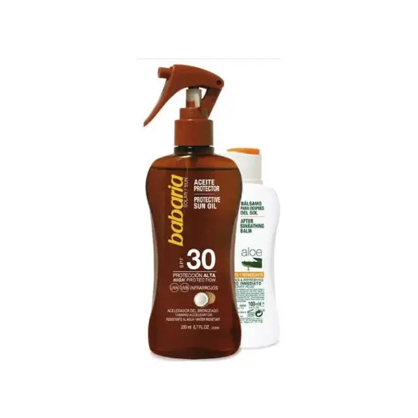 Babaria Sun Olio solare protettivo Spf30 Spray 200ml Set 2 pezzi