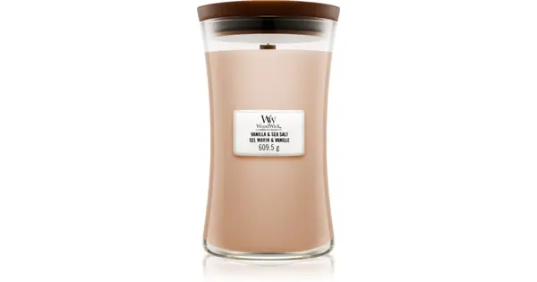 Woodwick Vanilla & Sea Salt Scented Candle with Wooden Wick 609.5g