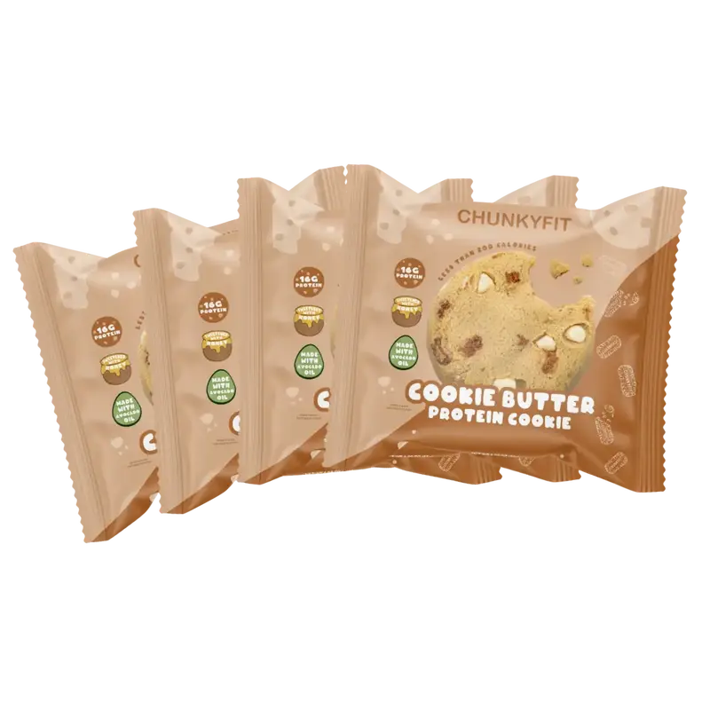 Chunkyfit Cookie Butter Protein Cookie 4-Pack - Sweet Indulgence Snack with 16g Protein & Less than 200 calories