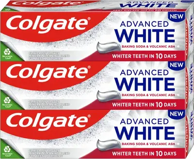 Colgate Advanced White Baking Soda & Volcanic Ash Trio Whitening Toothpaste 3 x 75 ml