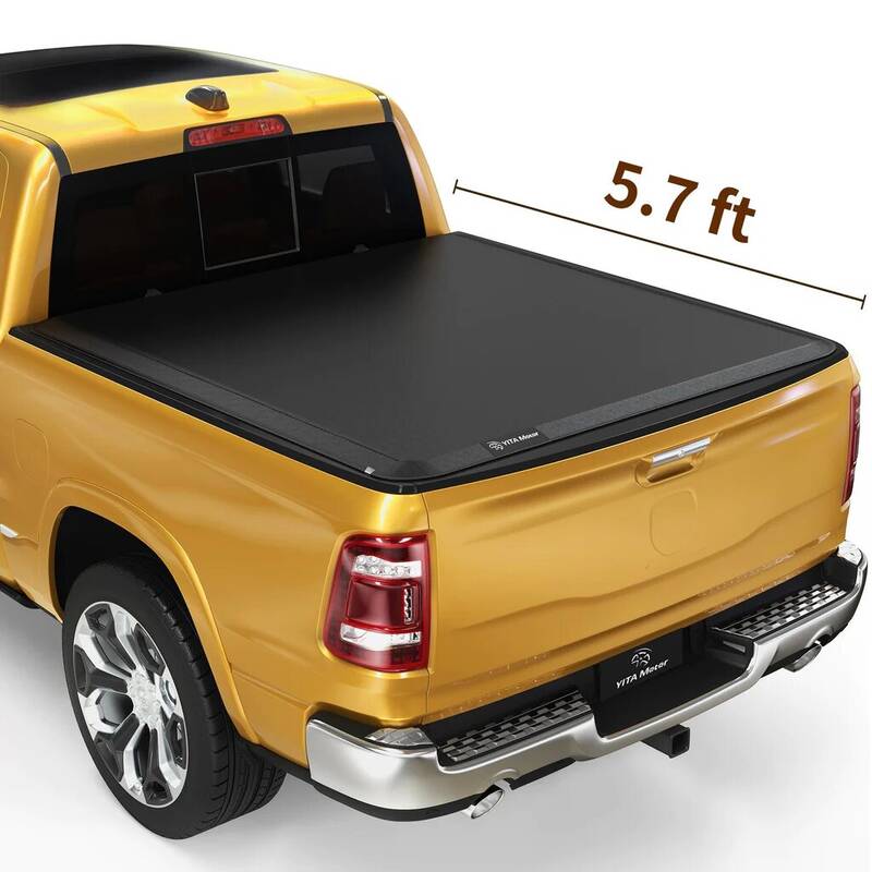 YITAMOTOR® 09-22 Dodge Ram 1500/19-24 1500 Classic 5.7 ft Bed Soft Roll-up Tonneau Cover without Rambox