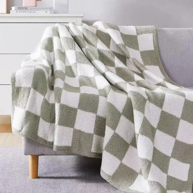 Plaid Pattern Blanket, 1 Count Soft Warm Air Conditioned Room Throw Blanket, Cozy & Comfortable Blanket for Home Office Campi...