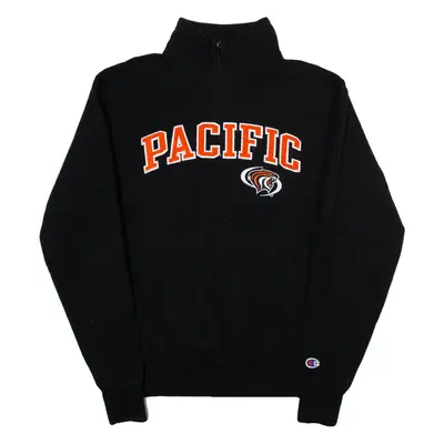 CHAMPION Pacific Mens Sweatshirt Black 1/4 Zip USA S