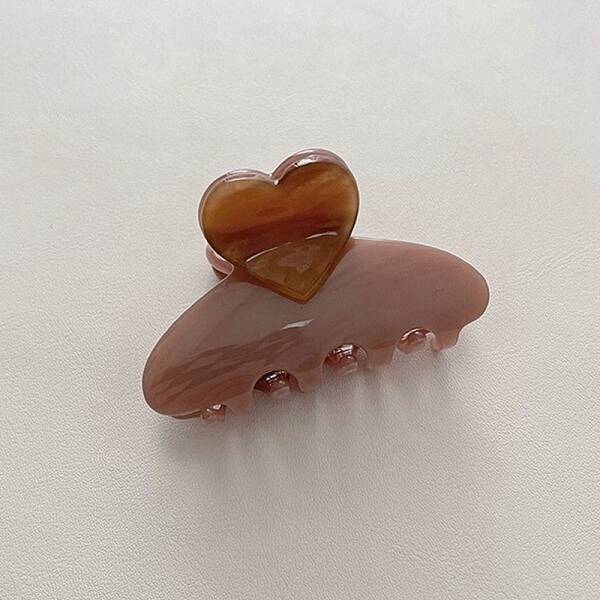 Heart Cellulose Acetate(Resin) Claw Hair Clips